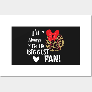 I'll Always Be Your Biggest Fan Mama Gift, Leopard Pattern Baseball Gift For Her, Baseball Mom&Aunt Gift Posters and Art